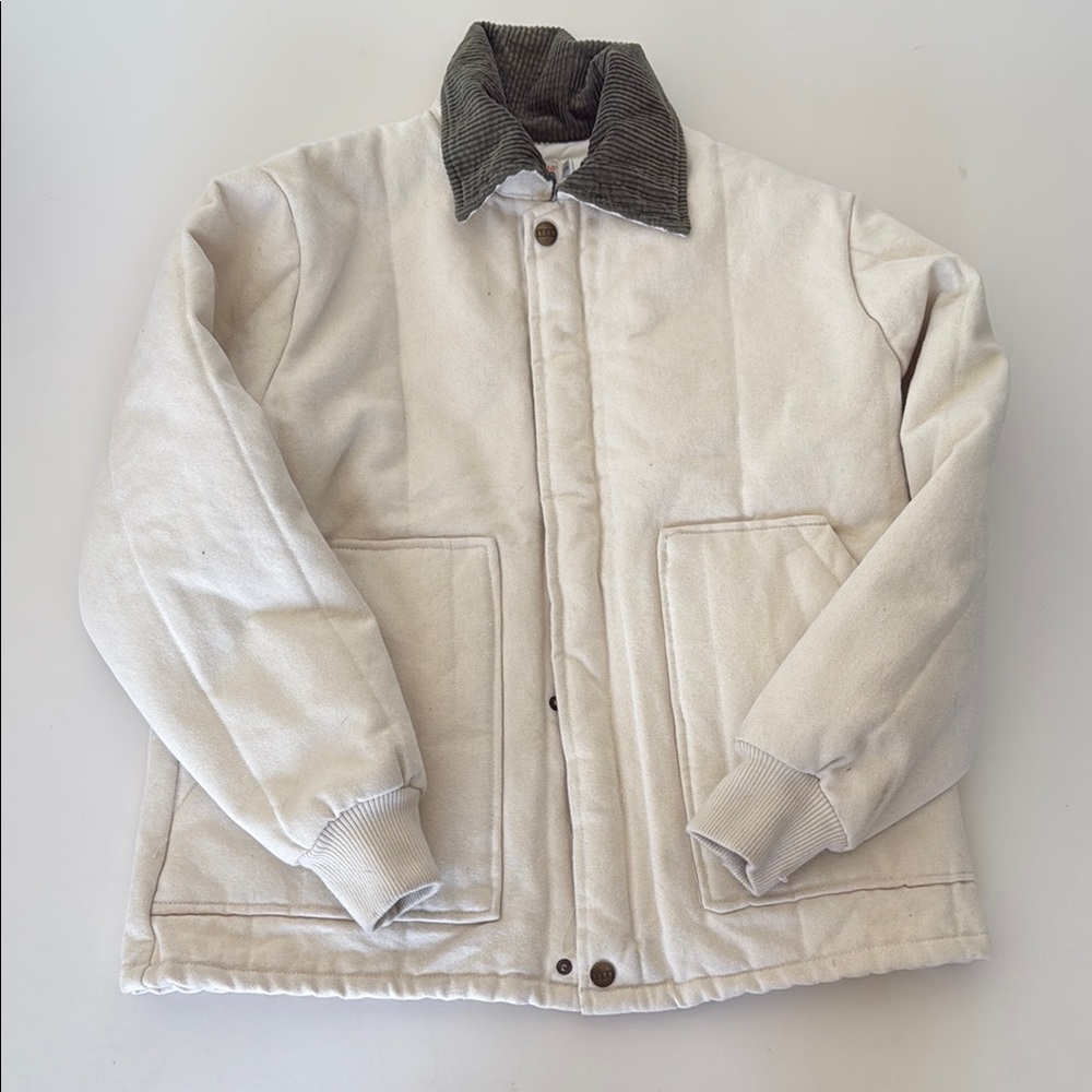 Cream  Military Field Jacket with Insulated Design